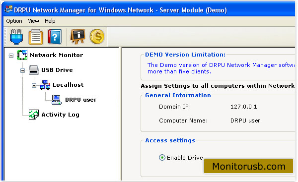 Screenshot of Network USB Port Disabler Tool