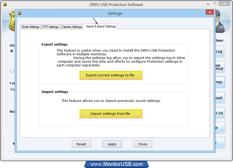 Import & Export Settings