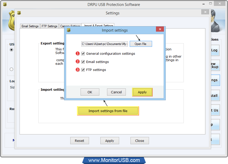 Import Settings